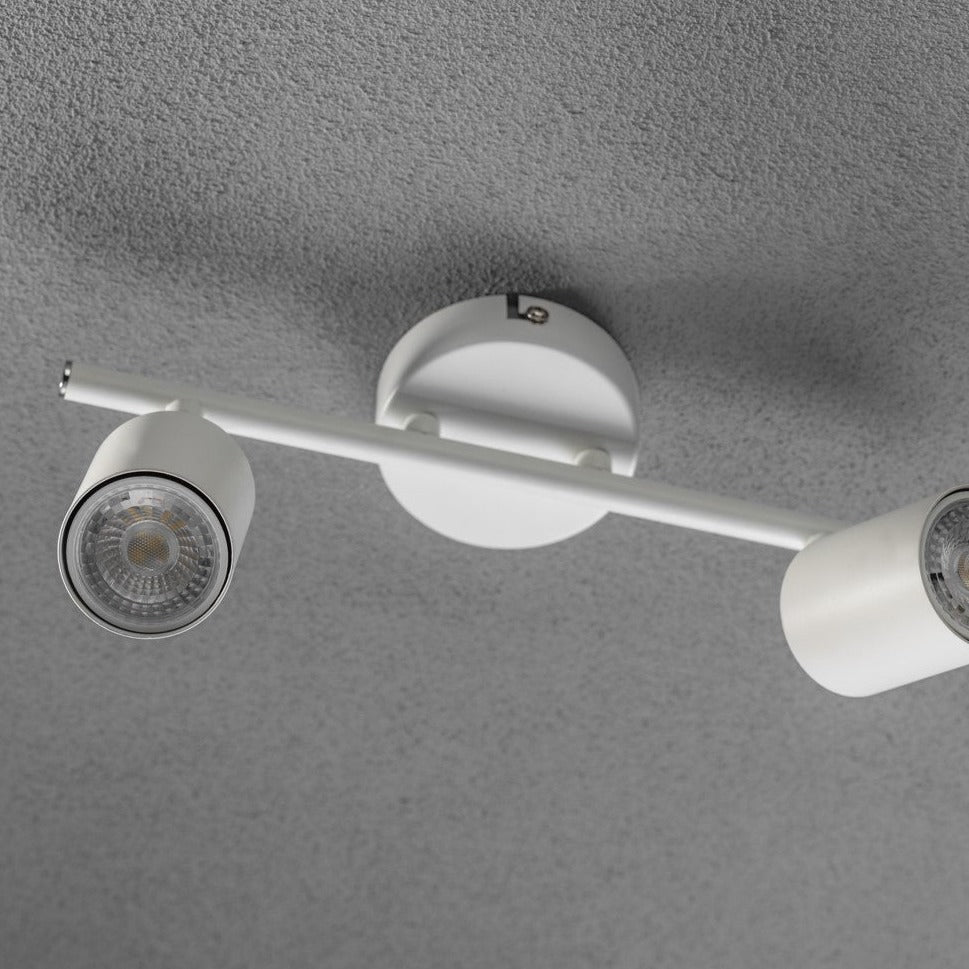 Our Jack 2 Light Spotlight Bar is the perfect addition to your interior lighting arrangements, finished in white it's perfect for adding a sleek lighting design to your room. The modern design features 2 adjustable light heads perfect for lighting your kitchen – ensuring all spaces are efficiently illuminated with a practical task light that can be adjusted to your needs.