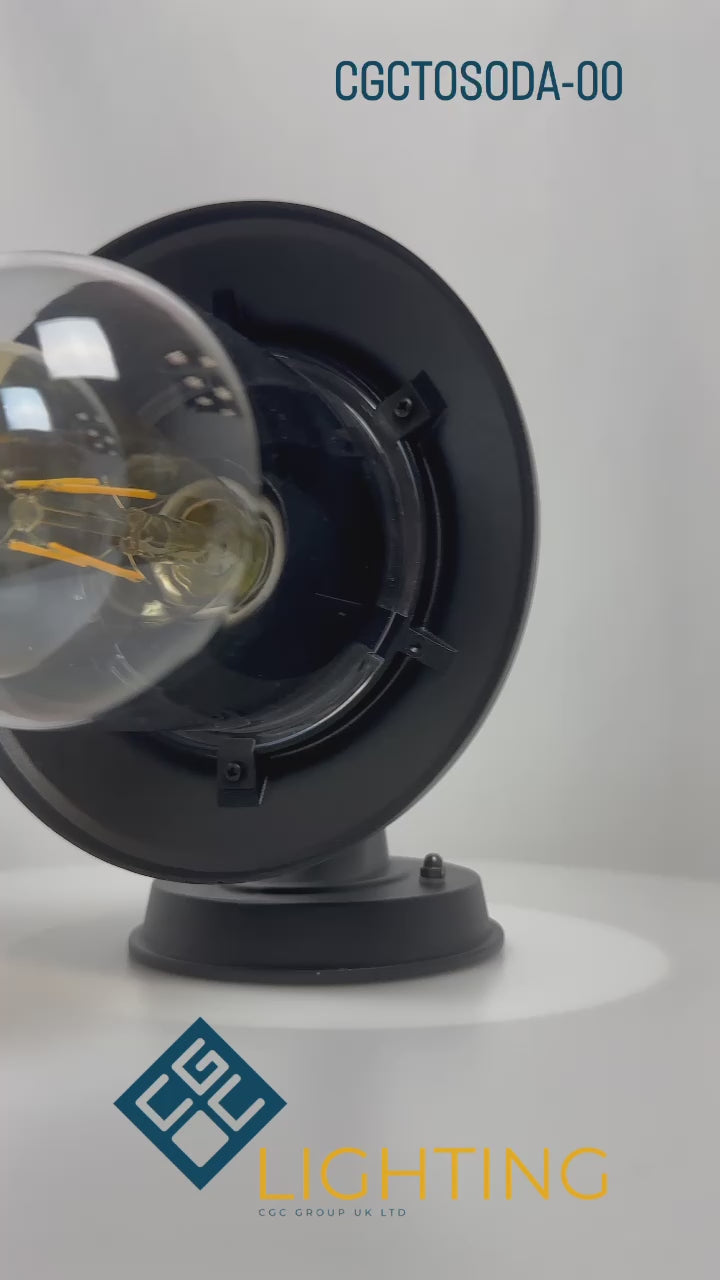 Load video: Our Ryder lantern delivers on style and durability and is a smart choice for your exterior lighting. With its black powder coated aluminium construction teamed with clear polycarbonate diffuser, this lantern is hardwearing and rust and weatherproof. Built for life outdoors, it has an IP44 rating which means it can withstand the harshest of weather conditions. For sophisticated yet robust outdoor lighting, our Ryder black outdoor traditional lantern is a strong contender.