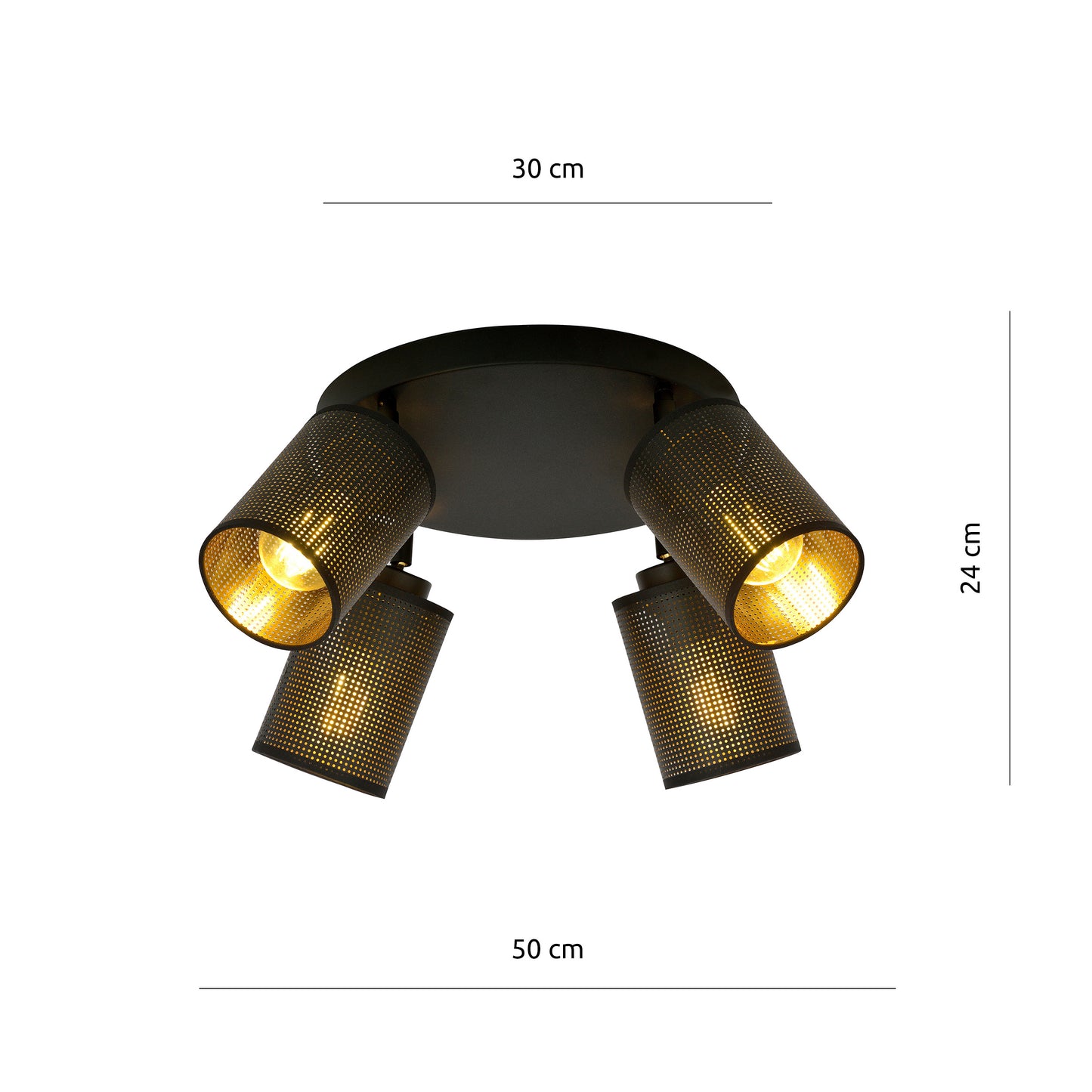 CGC BRONX 4 PREMIUM BLACK CEILING LAMP LIGHT