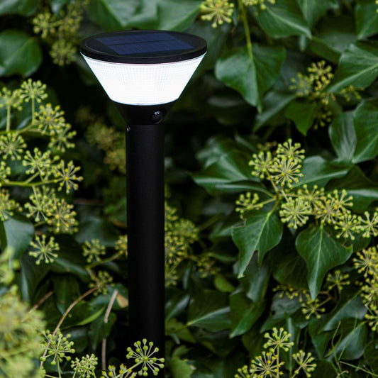 CGC KARLOS Black LED Colour Changing Solar Outdoor Post Light with PIR Motion Sensor
