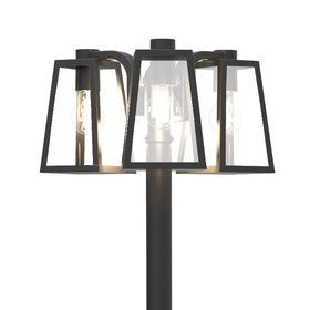 CGC LOUIE Black Modern Outdoor Lantern Tall Three Head Post Light 1.9m