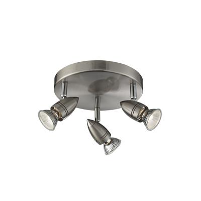 CGC RON 3 Head GU10 Satin Stainless Steel Ceiling Light Flush Spotlight