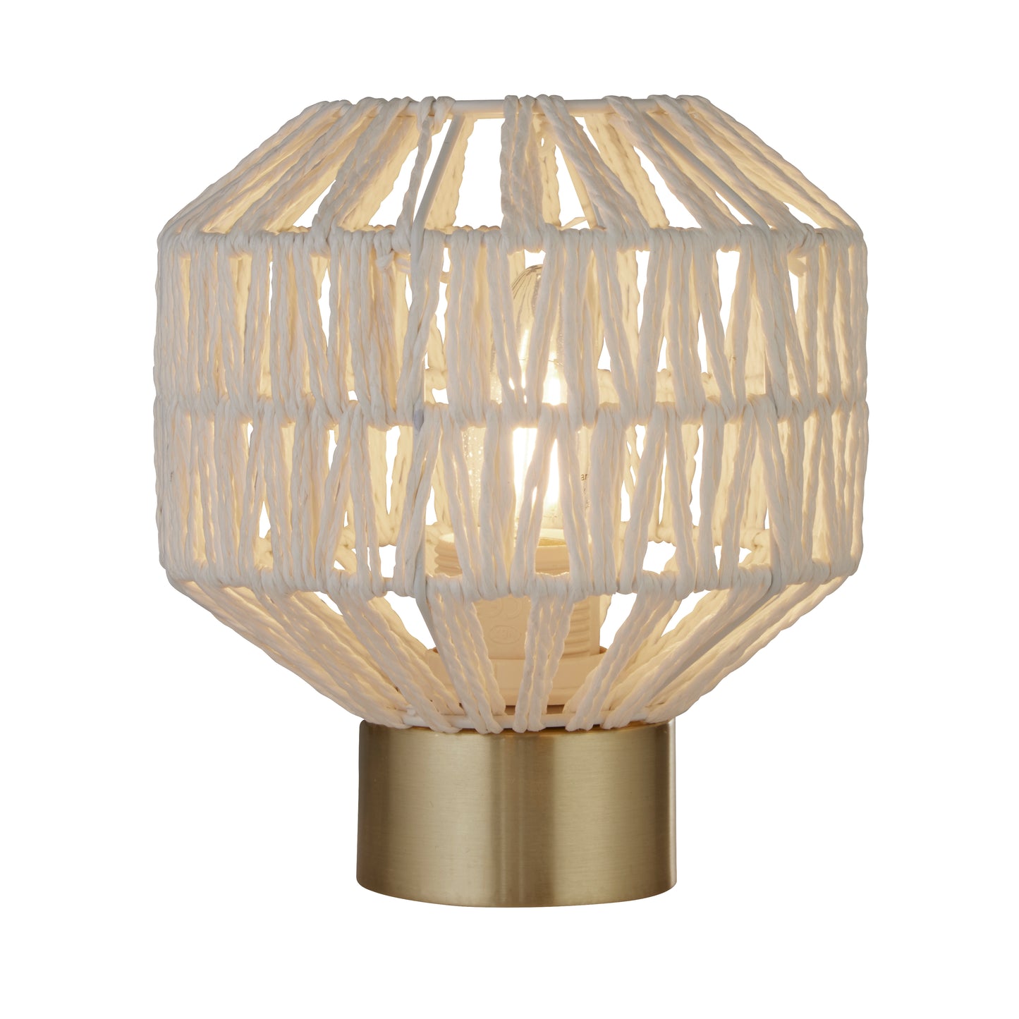 CGC WOVEN White Woven Table Lamp with Gold Base