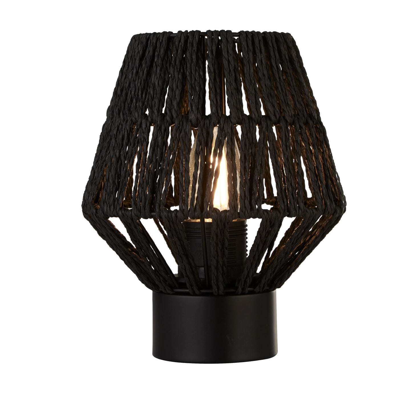 Our Woven table lamp is a beautifully geometric woven lamp and will be sure to add a natural and scandic vibe to any room within your home. Complimented with a black base this lamp will certainly enhance any modern décor.  