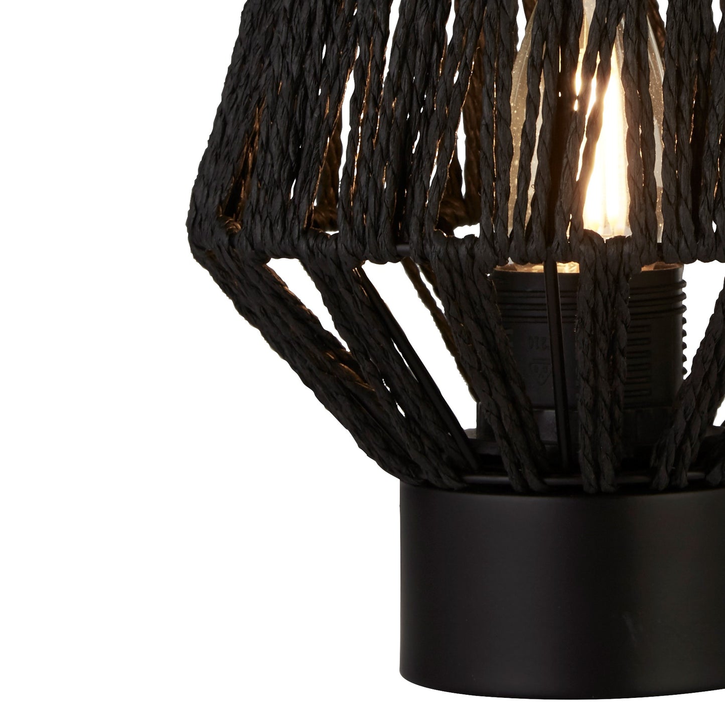 Our Woven table lamp is a beautifully geometric woven lamp and will be sure to add a natural and scandic vibe to any room within your home. Complimented with a black base this lamp will certainly enhance any modern décor.  
