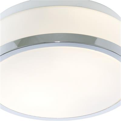 CGC CHESS Chrome & White Glass Shade Flush Ceiling Light