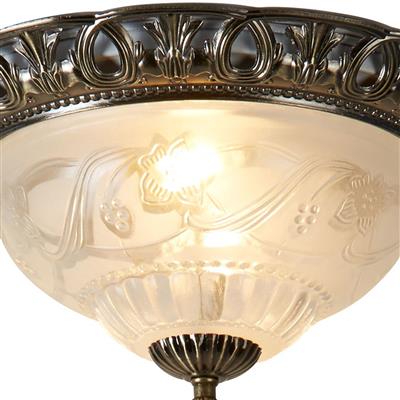 CGC DERBY Flush Ceiling Light - Antique Brass & Glass
