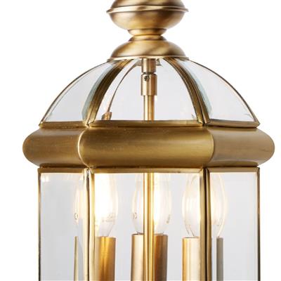 CGC BEVELLED Antique Brass & Glass Lantern Domed Pendant