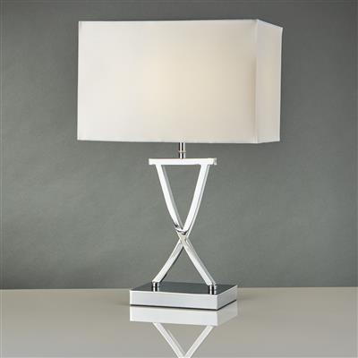 CGC CLUB Table Lamp - Chrome Base & Fabric Shade