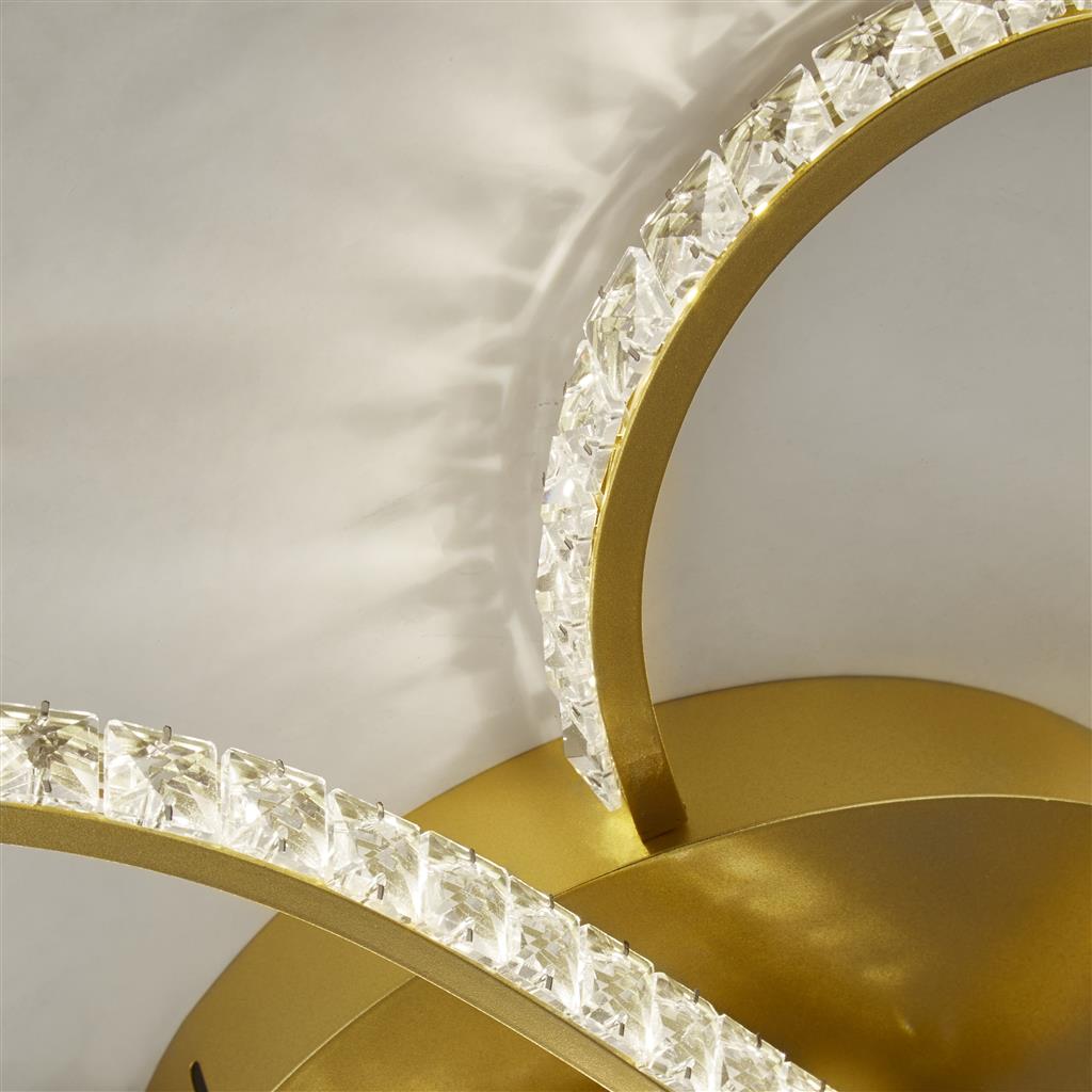 CGC DAISY Gold & Clear Crystal LED Flush Ceiling Light
