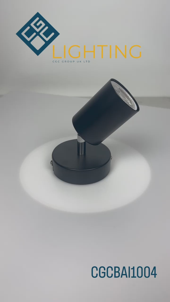 Load video: CGC JACK Black Single Head GU10 Ceiling Spot Light