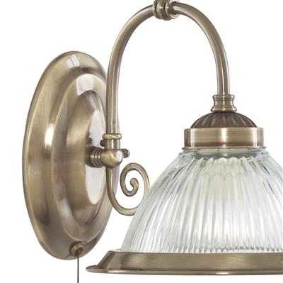 CGC KEELY American Diner Wall Light - Antique Brass & Clear Glass