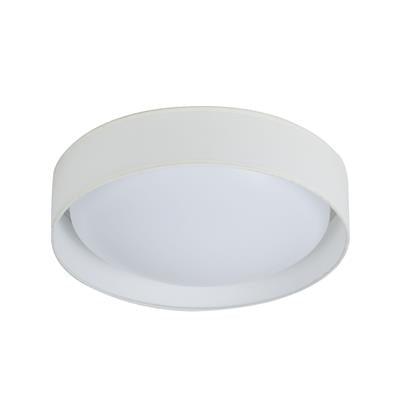 CGC GIANNA White LED Flush Ceiling Light - Acrylic & Fabric Shade