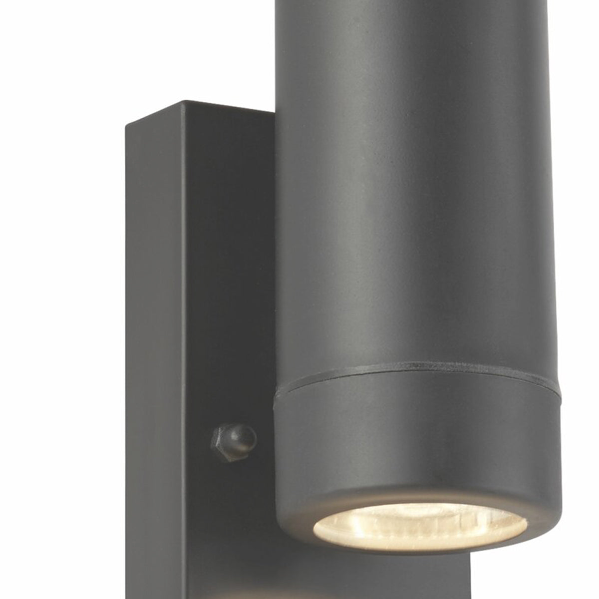 Our Valentine dark grey outdoor wall mounted up and down cylinder outdoor light with motion sensor would look perfect in a modern or more traditional home design. Outside wall lights can provide atmospheric light in your garden, at the front door or on the terrace as well as a great security solution. It is designed for durability and longevity with its robust material producing a fully weatherproof and water resistant light fitting.