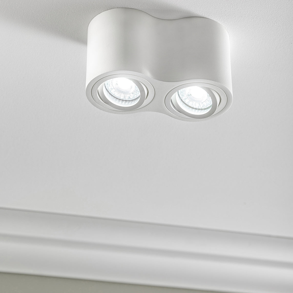 We combine practicality with atmosphere, the result is the Sasha series. These double universal spots can be used wherever you would like. The sleek design will feel like a fits perfectly with all interiors.  Rotating by 360 degrees and complete with a tilted function its allows you to get the desired light output exactly where you want the light to beam. These lights are made from a high quality aluminum and powder coated to an immaculate white finish.