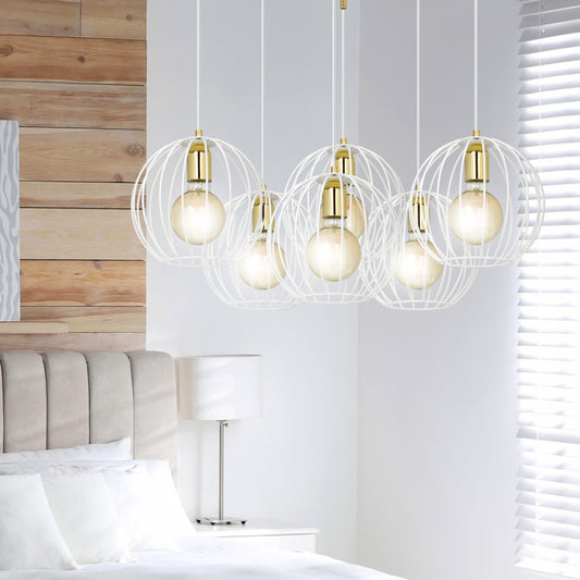 The industrial theme ALBIO lamp bulb hidden in a metal lampshade gives a very interesting visual effect when the light is turned on giving off a Scandinavian style and the length of the wires can be adjusted to your needs, and the lamp evenly illuminates even a large areas. Would look great above a kitchen island or table however would fit in most home arrangements.