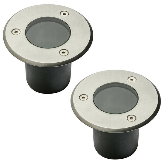 CGC NOLA Two Round Small Stainless Steel Inground Or Decking Lights