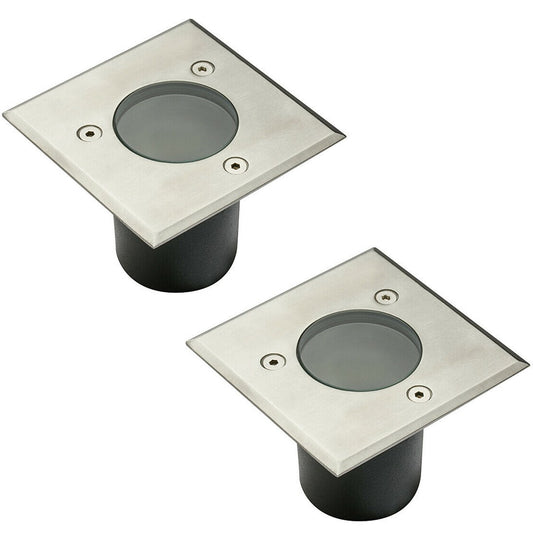 CGC MYAH Two Square Small Stainless Steel Inground Or Decking Lights