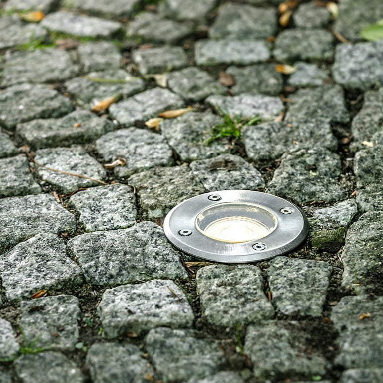 CGC MEADOW Two Round Large Stainless Steel Inground Or Decking Lights