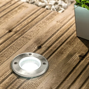 CGC MEADOW Two Round Large Stainless Steel Inground Or Decking Lights