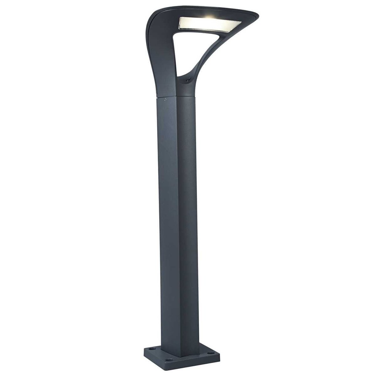 Our Diana dark grey curved post light combines style and energy efficiency. Constructed from a die cast aluminum making this light fitting fully weatherproof and durable designed longevity. The powerful light output illuminates a large area but is deigned not to dazzle. Perfect for lighting outside modern homes driveways, patios, gardens as well as bars, clubs, hotels.  Matching wall light available.