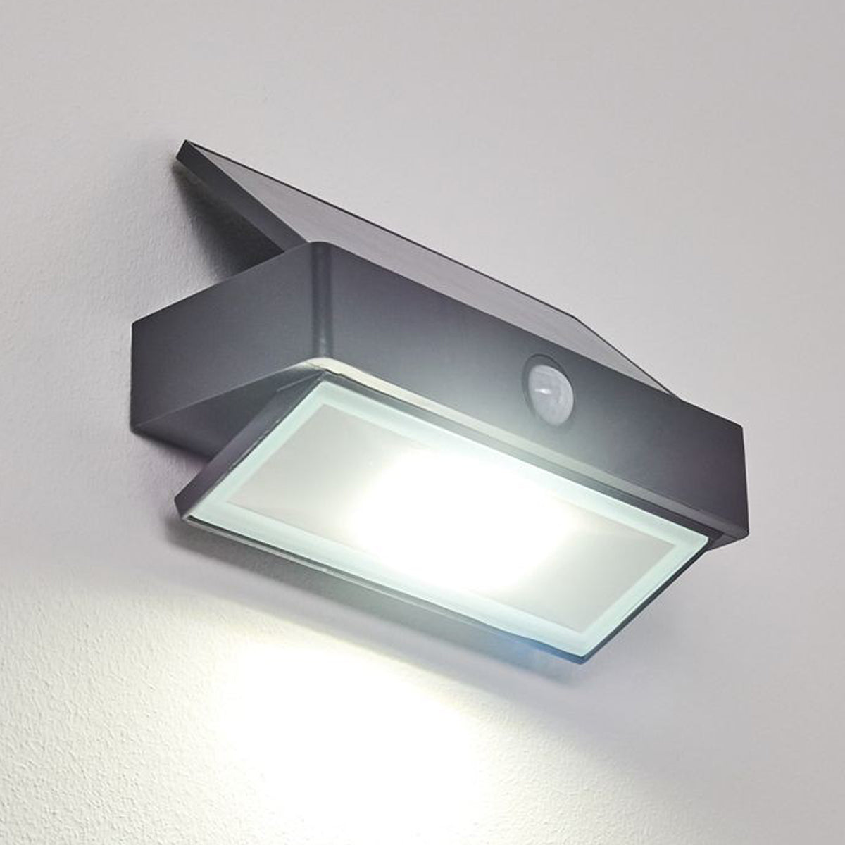 CGC DANNY Dark Grey LED Solar Wall Light With Motion Sensor