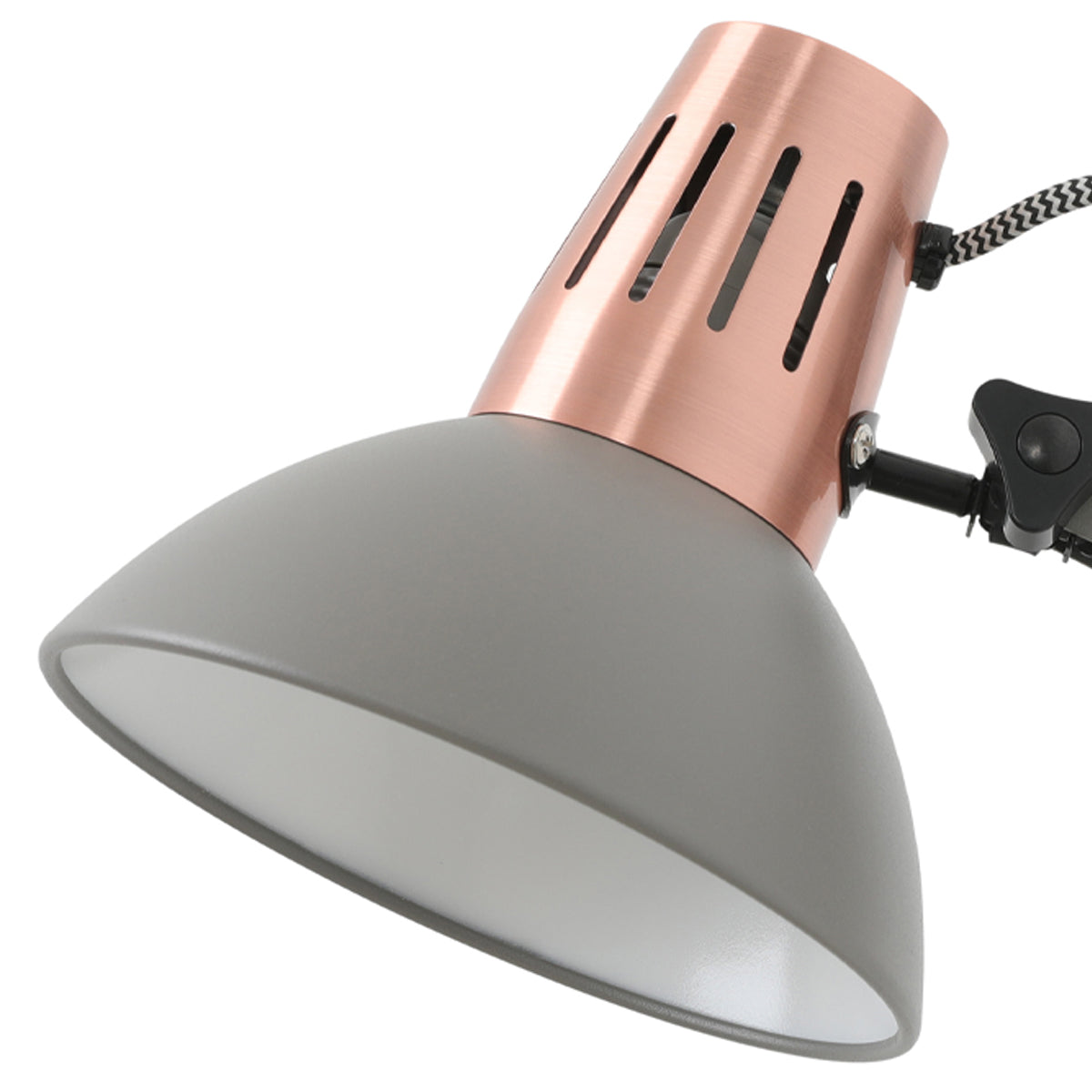 CGC ARTEMIS Grey Wall Light With Brushed Copper Accents