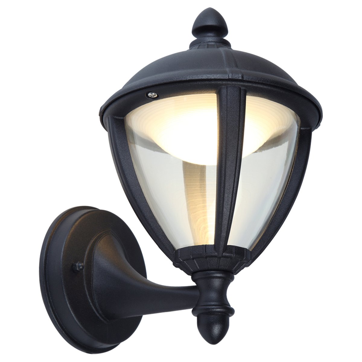 Our Cindy lantern wall light delivers on style and durability and is a smart choice for your exterior lighting. With its black aluminium construction teamed with clear panes, this lantern is hardwearing and rust and weatherproof. Built for life outdoors, it has an IP44 rating which means it can withstand the harshest of weather conditions. For sophisticated yet robust outdoor lighting, our Cindy black outdoor traditional lantern is a strong contender.