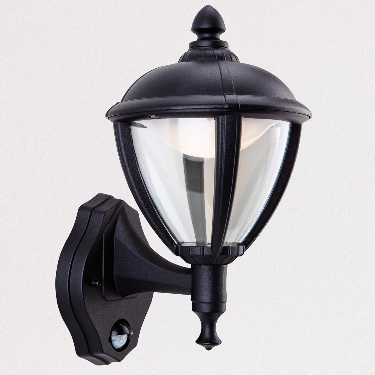 CGC CINDY Black With Motion Sensor Outdoor LED Wall Coach Lantern