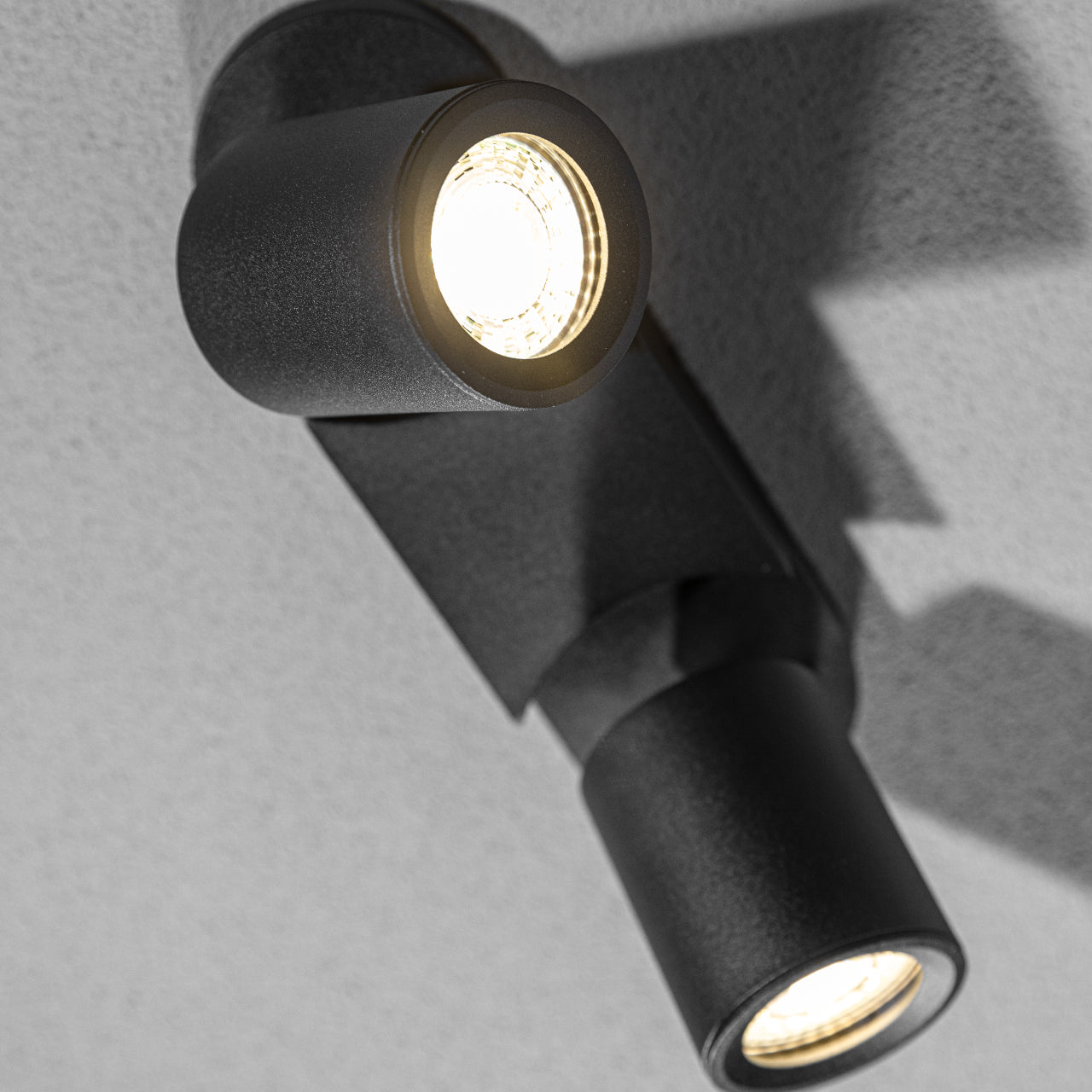black ceiling double spot light