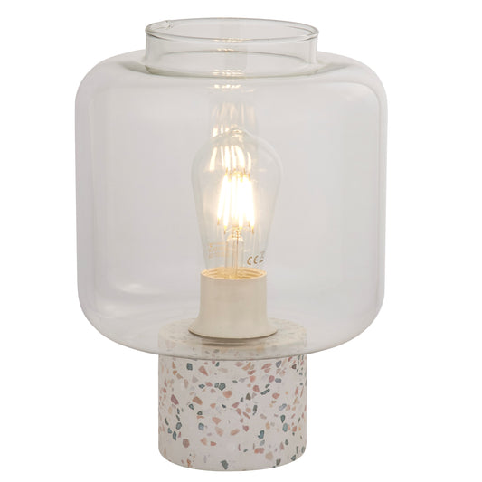 CGC NATURA Terrazzo Table Lamp with Clear Glass Shade