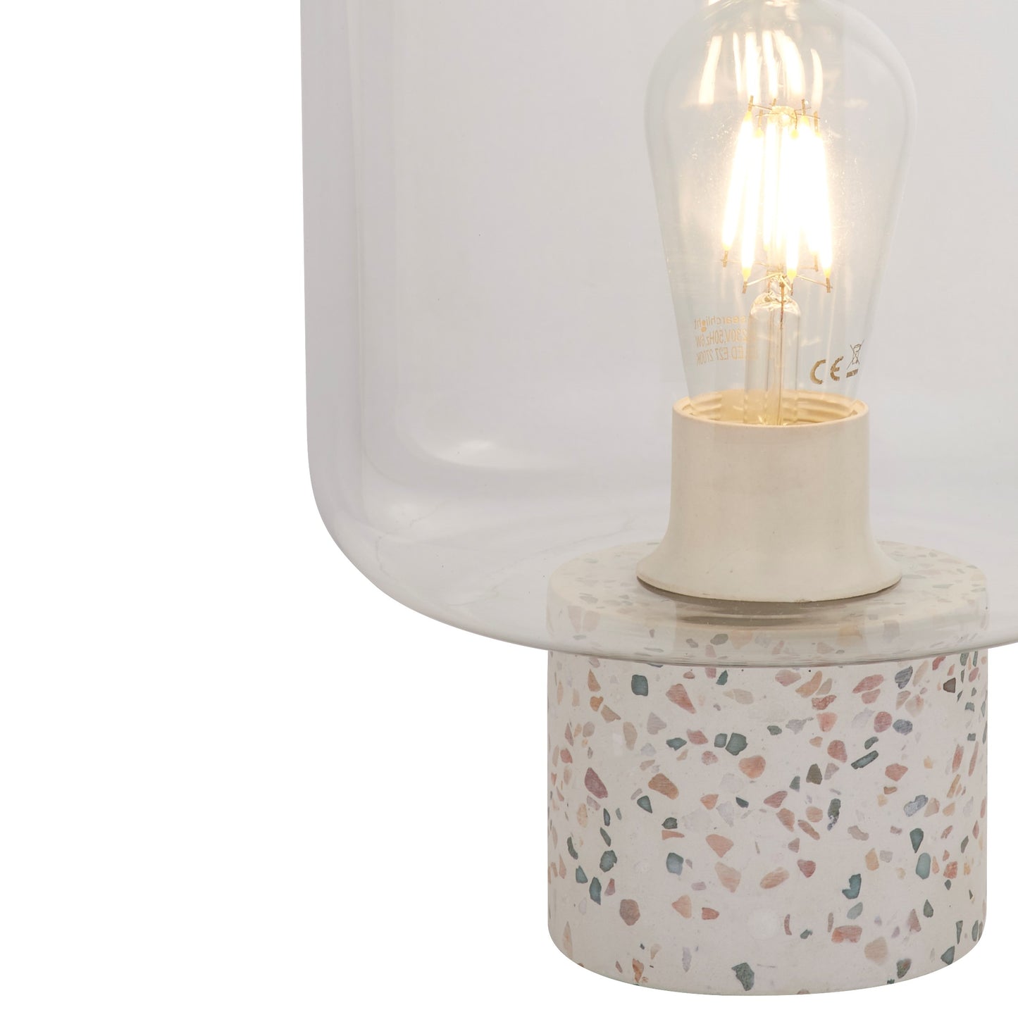 CGC NATURA Terrazzo Table Lamp with Clear Glass Shade