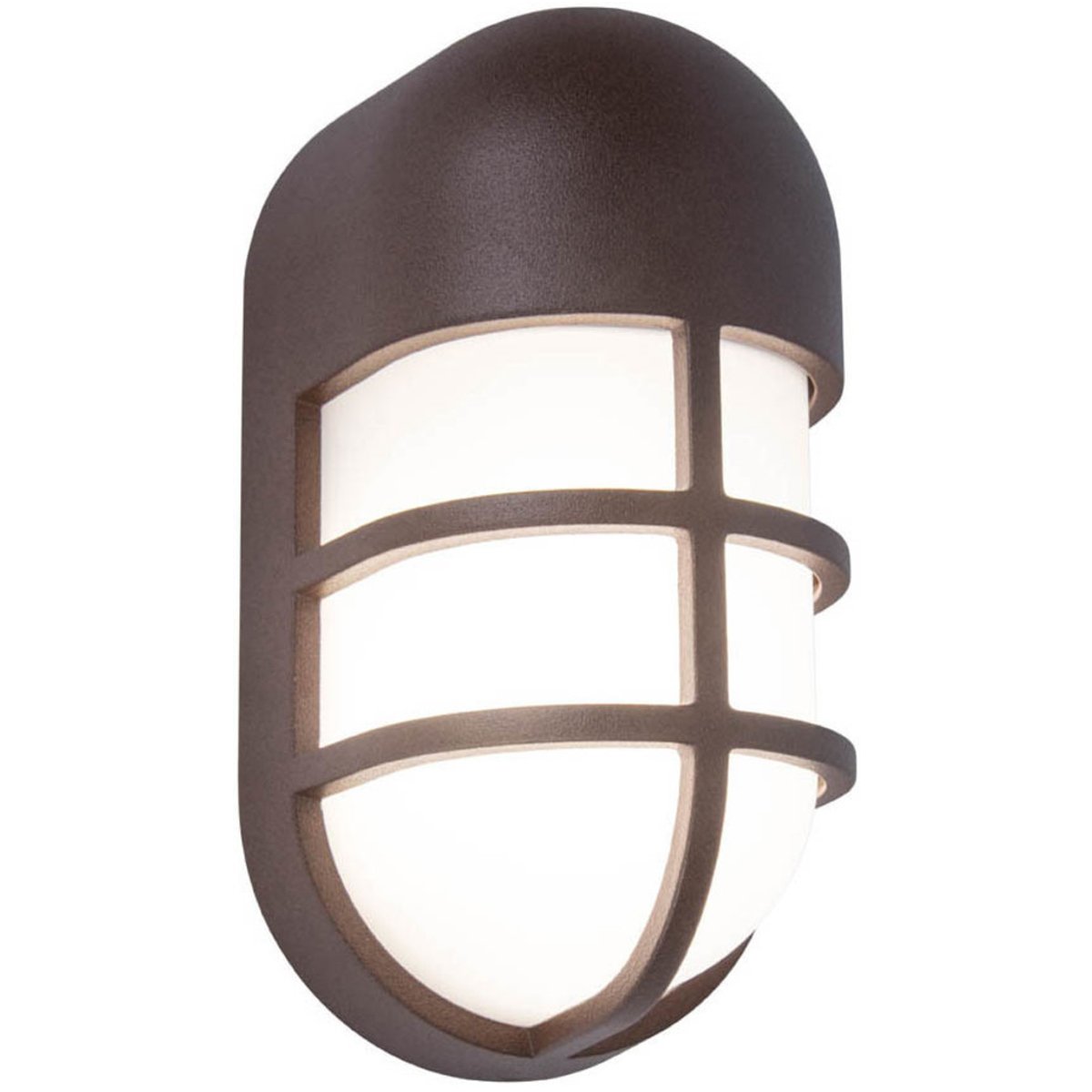 CGC ASHER Rust Brown Oval Cage Outdoor LED Wall Light