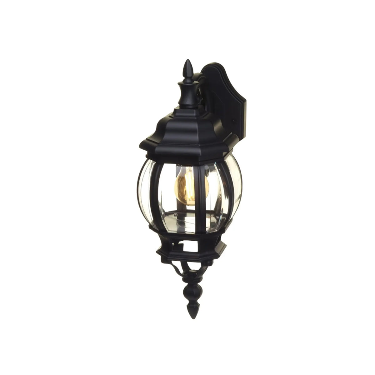 Take a browse through our branded lantern light, Alexa by CGC Interiors. This wall lantern light is styled with sophisticated black intricate detailing and clear glass diffuser, allowing the wall light to fit into any home’s style. What’s more, the lantern’s design is a modern take on a traditional styled wall light, creating a flexible look for interior and exterior use. The addition of the glass shade adds an eloquent appearance when affixed to the wall.