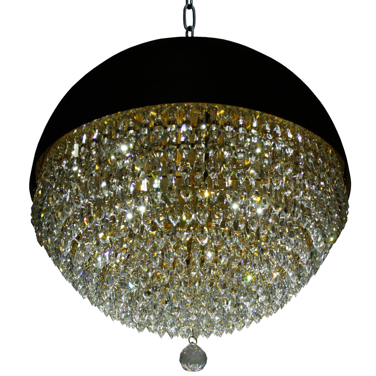 CGC CHARLENE Large Black & Crystal Globe Pendant Light