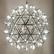  Our striking 40cm large silver starburst light is the perfect way to make a statement with your interiors. It is inspired by elements of the night sky, comprising of a delicately crafted stainless steel round spherical shape and perfectly finished in LED lights  This LED starburst sparkle pendant light will create a talking point in any space and can be placed together with the other size starburst lights to create something truly spectacular