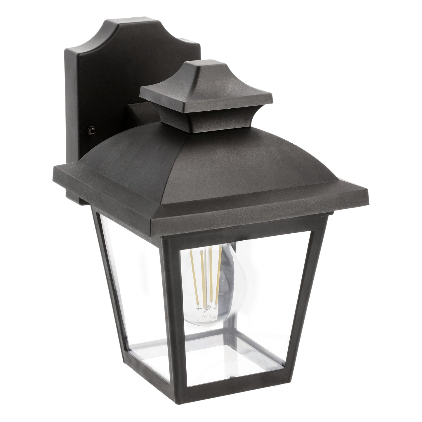 Our Hope lantern wall light delivers on style and durability and is a smart choice for your exterior lighting. With its black polycarbonate construction teamed with polycarbonate panes, this lantern is hardwearing and rust and weatherproof. Built for life outdoors, it has an IP44 rating which means it can withstand the harshest of weather conditions. For sophisticated yet robust outdoor lighting, our Yasmin black outdoor traditional lantern is a strong contender.