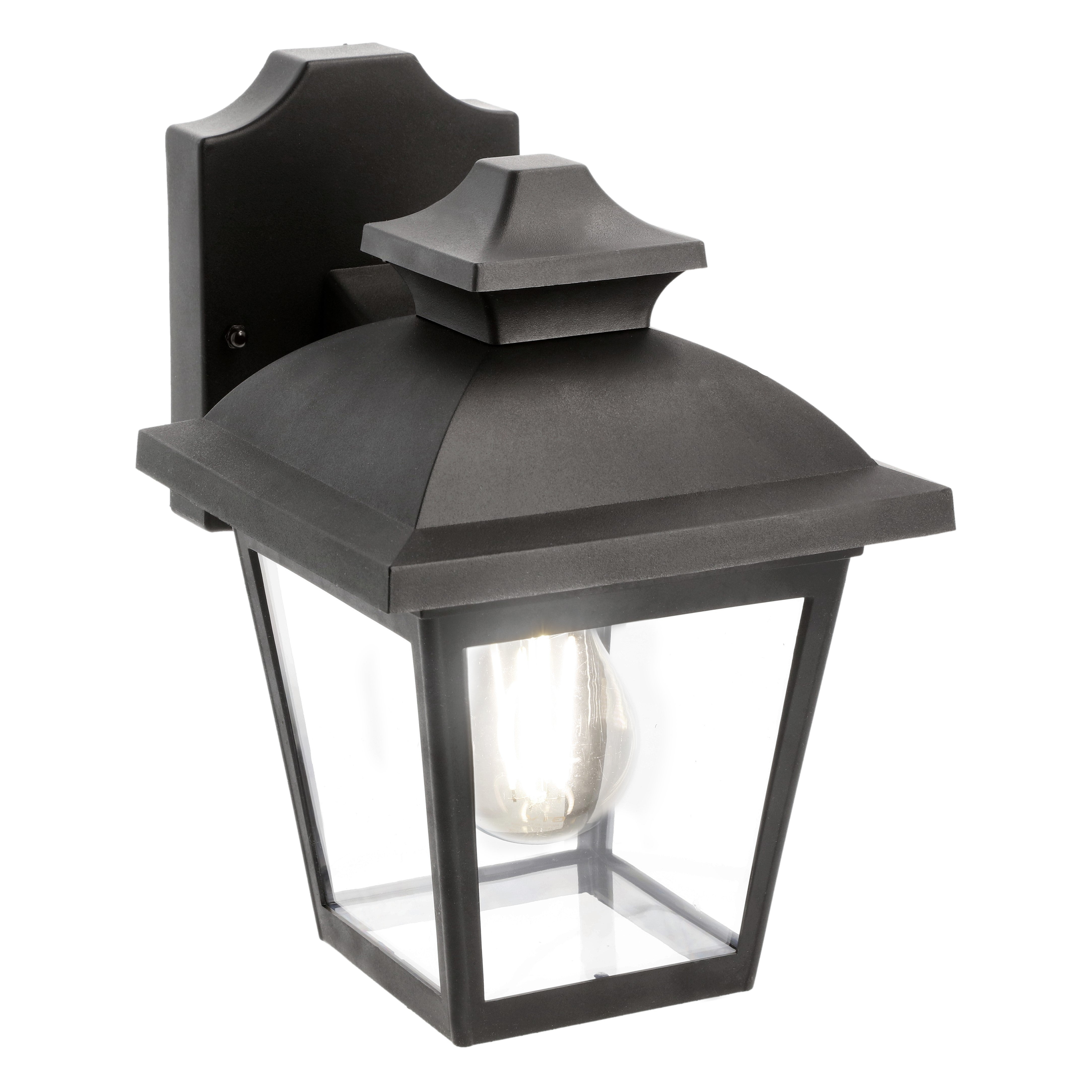 Our Hope lantern wall light delivers on style and durability and is a smart choice for your exterior lighting. With its black polycarbonate construction teamed with polycarbonate panes, this lantern is hardwearing and rust and weatherproof. Built for life outdoors, it has an IP44 rating which means it can withstand the harshest of weather conditions. For sophisticated yet robust outdoor lighting, our Yasmin black outdoor traditional lantern is a strong contender.