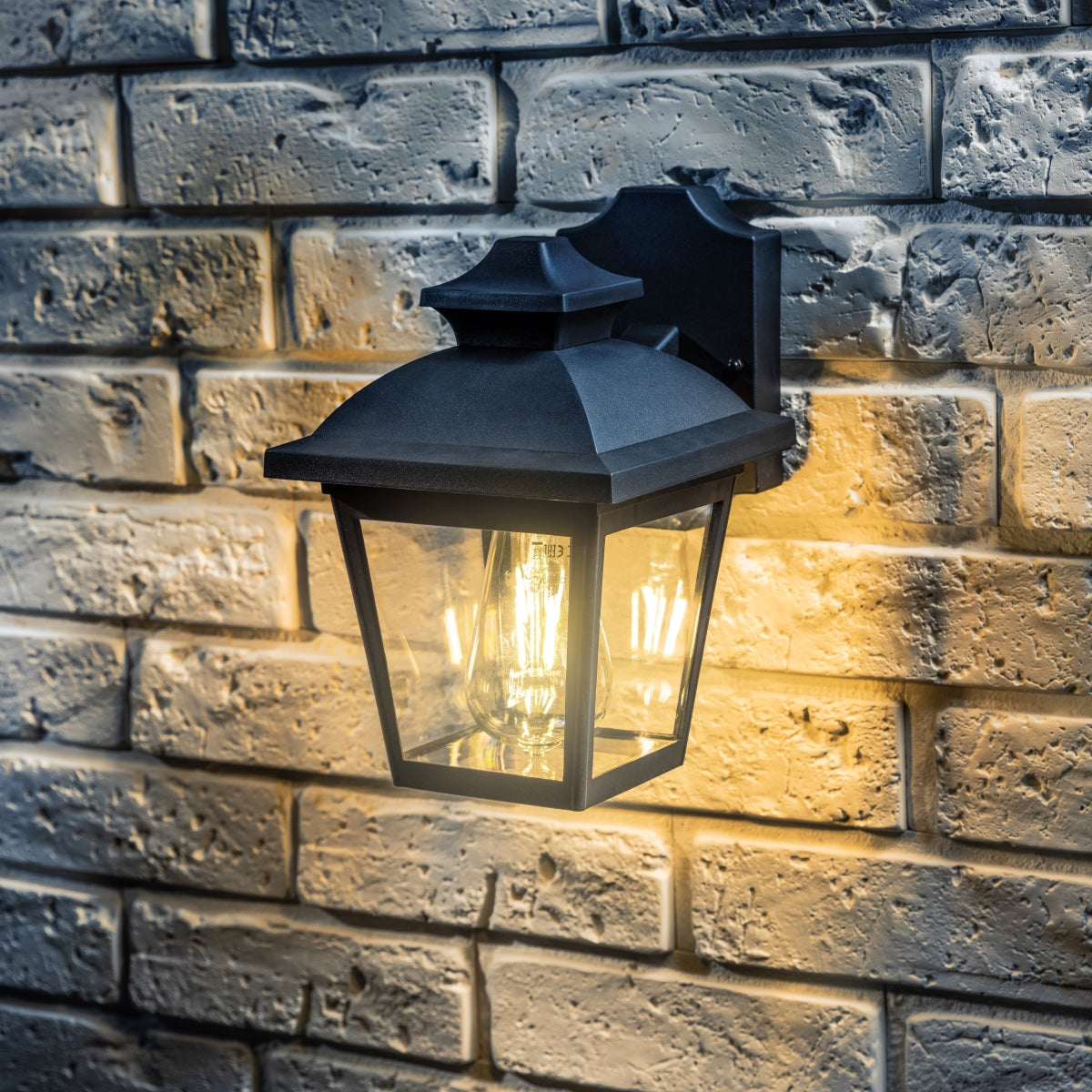 Our Hope lantern wall light delivers on style and durability and is a smart choice for your exterior lighting. With its black polycarbonate construction teamed with polycarbonate panes, this lantern is hardwearing and rust and weatherproof. Built for life outdoors, it has an IP44 rating which means it can withstand the harshest of weather conditions. For sophisticated yet robust outdoor lighting, our Yasmin black outdoor traditional lantern is a strong contender.