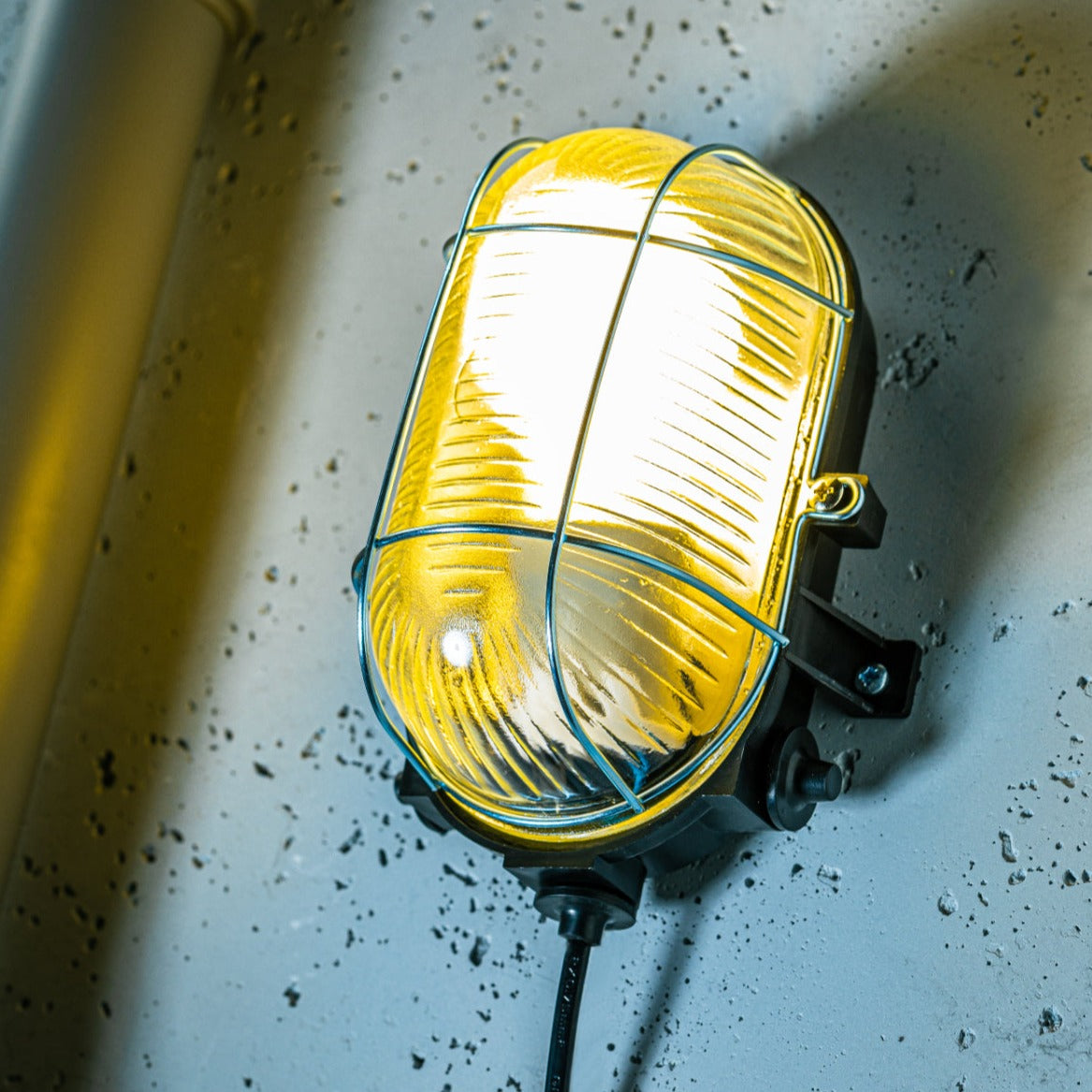 Our industrial style caged outdoor cage light is made from a high-quality polycarbonate body which is weather and rust proof and is complete with a prismatic glass diffuser and protective cage