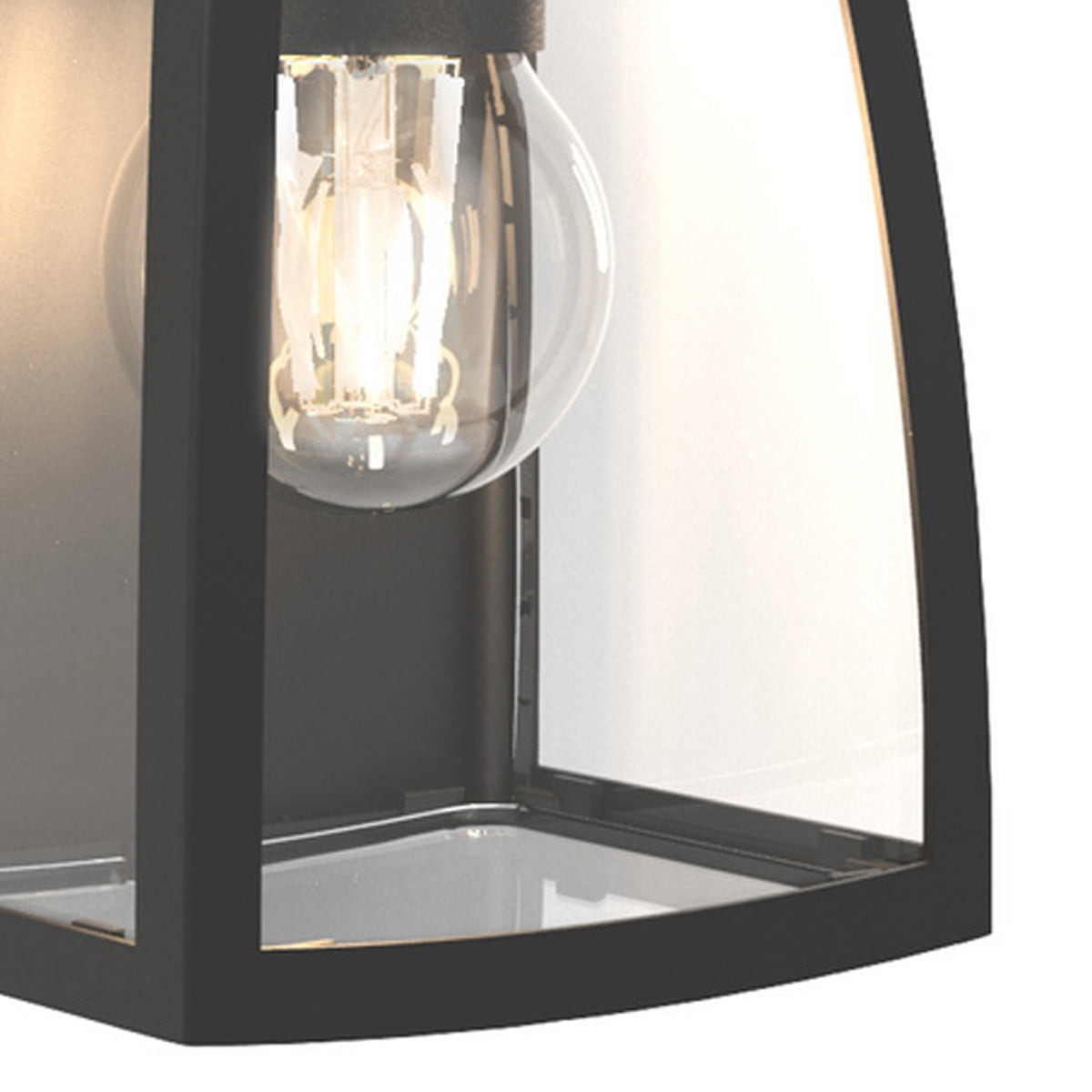 CGC KELSEY Black Wall Lantern With Clear Glass Diffuser