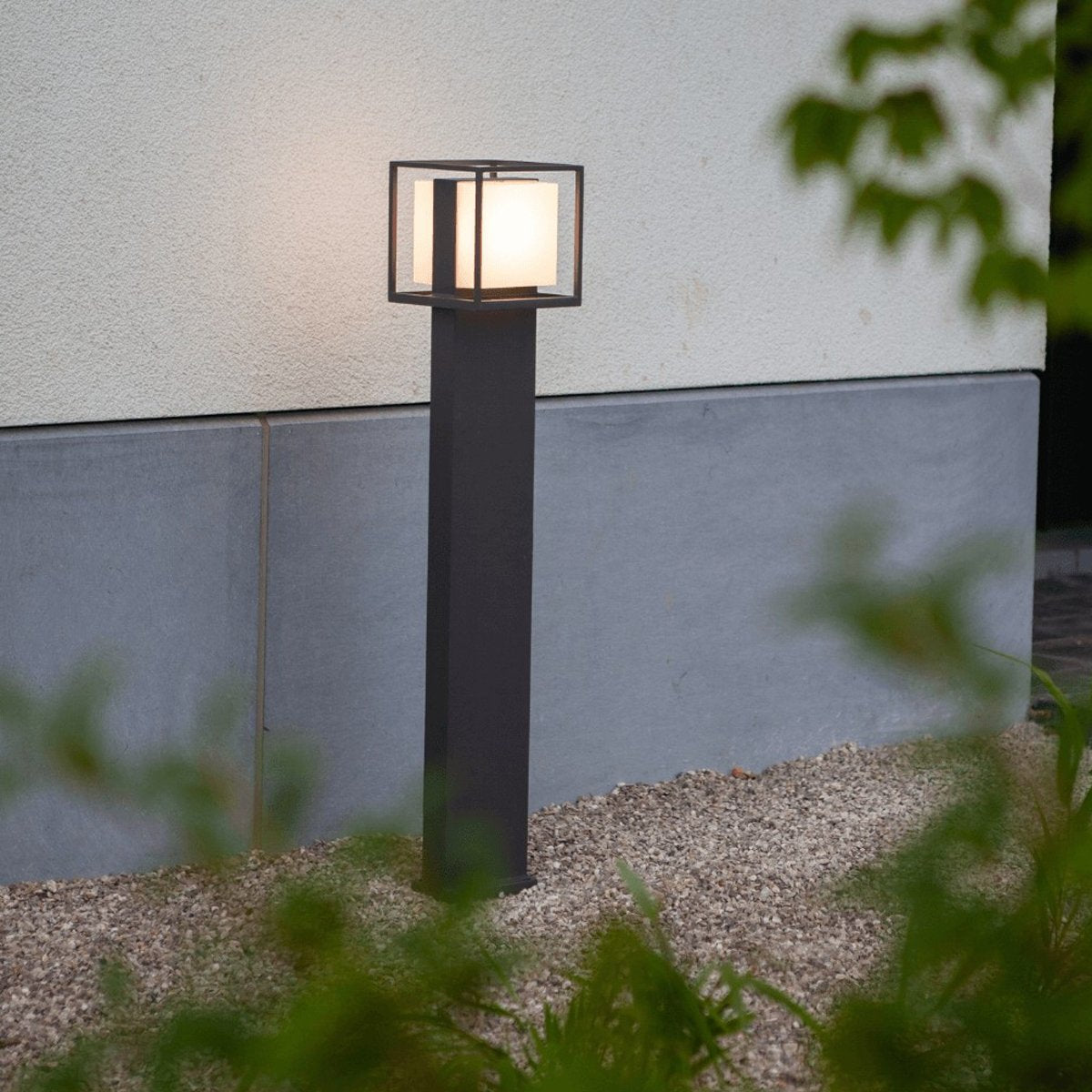CGC BRITNEY Dark Grey Cube Outdoor LED Post Light
