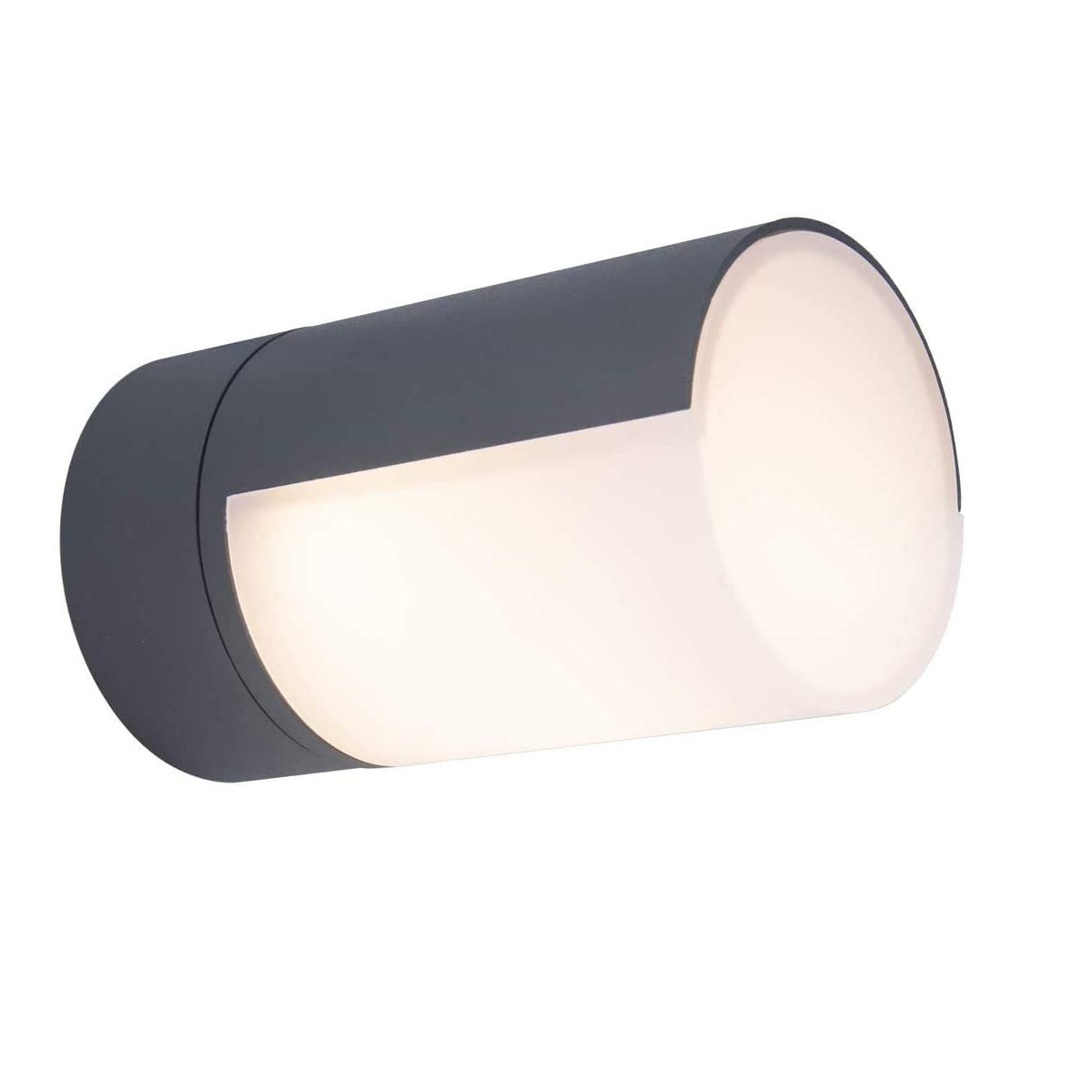 Our Faith dark grey anthracite outdoor wall mounted cylinder light would look perfect in a modern or more traditional home design. Outside wall lights can provide atmospheric light in your garden, at the front door or on the terrace as well as a great security solution. It is designed for durability and longevity with its robust material producing a fully weatherproof and water resistant light fitting.