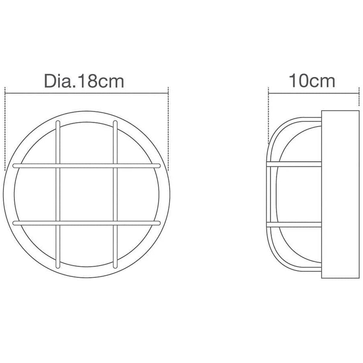 Ronnie cage round bulkhead is an optimal choice for illuminating doorways, patios, porches, driveways, garages, and sheds. Crafted of durable plastic with a glass prismatic diffuser, it offers a timeless aesthetic with reliable performance.