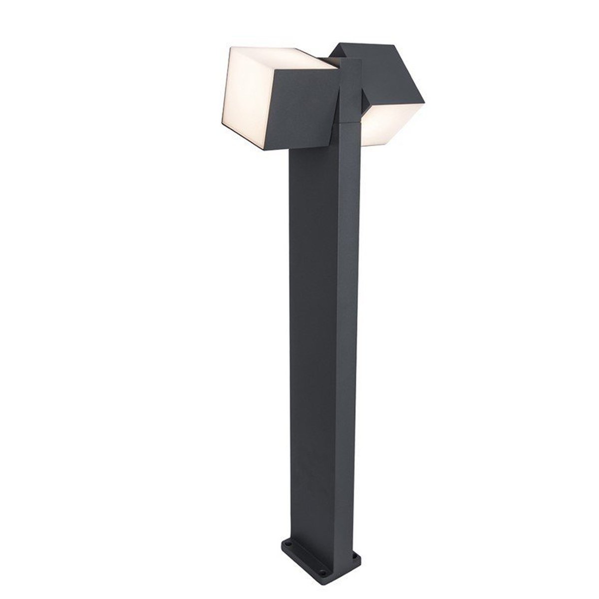 Come browse our Morgan dark grey double cube outdoor post light by CGC Interiors. This cube light installed in your home’s exterior space, creating an atmospheric lighting system for your garden, front door, or driveway to provide style and an extra security solution. The clever construction of this light allows you to adjust the light to your desired style and light output.