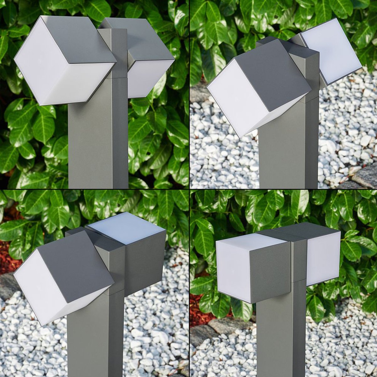 Come browse our Morgan dark grey double cube outdoor post light by CGC Interiors. This cube light installed in your home’s exterior space, creating an atmospheric lighting system for your garden, front door, or driveway to provide style and an extra security solution. The clever construction of this light allows you to adjust the light to your desired style and light output.