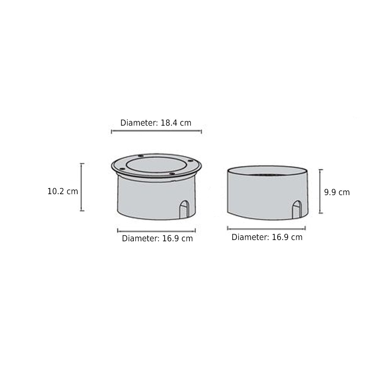 CGC YARA Silver Angled Compact Recessed Outdoor Ground Light