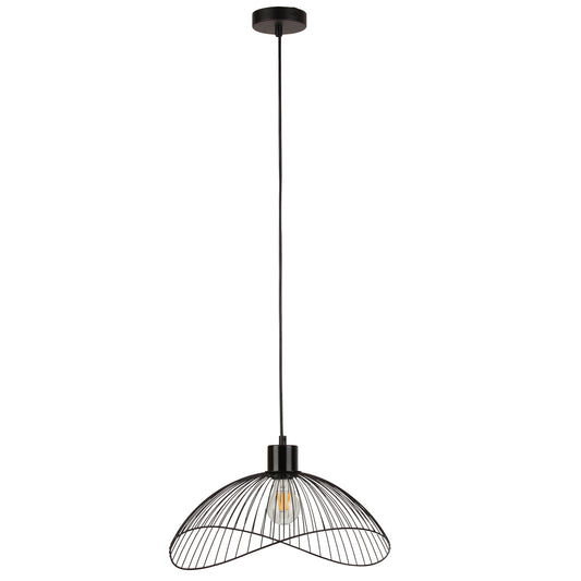 black metal wire ceiling light