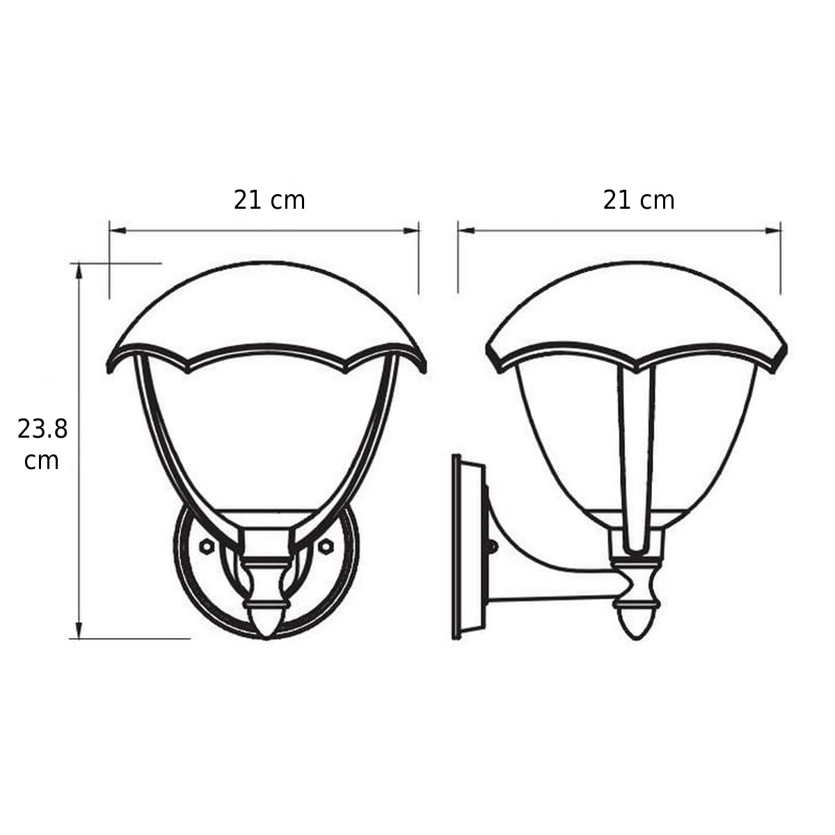 CGC POPPY Black Curved Coach Lantern Up Light