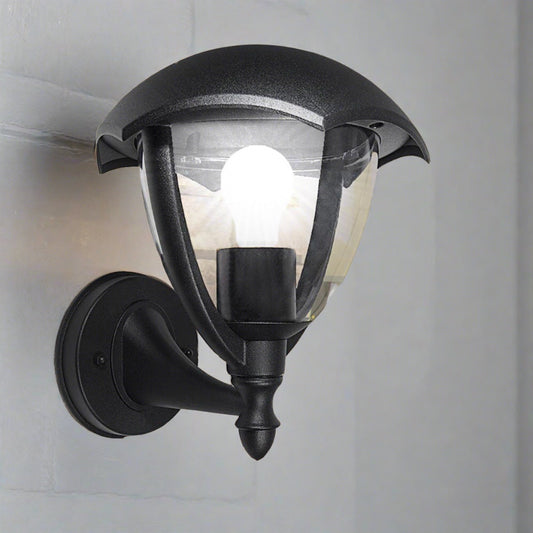 CGC POPPY Black Curved Coach Lantern Up Light